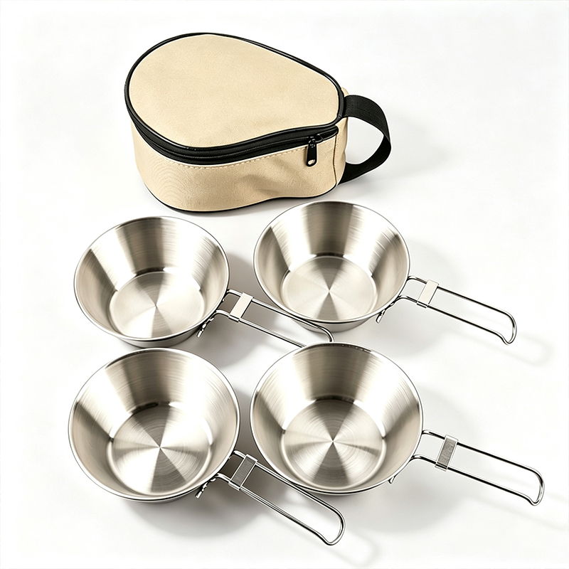 Folding Camping Bowls Set With Pouch1