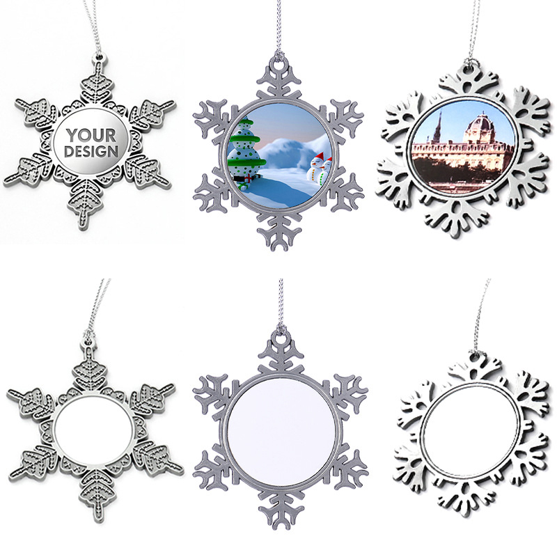 Metal Snowflake Christmas Photo Ornament