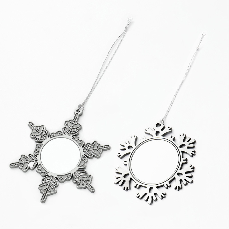 Metal Snowflake Christmas Photo Ornament1