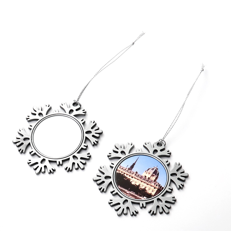 Metal Snowflake Christmas Photo Ornament2
