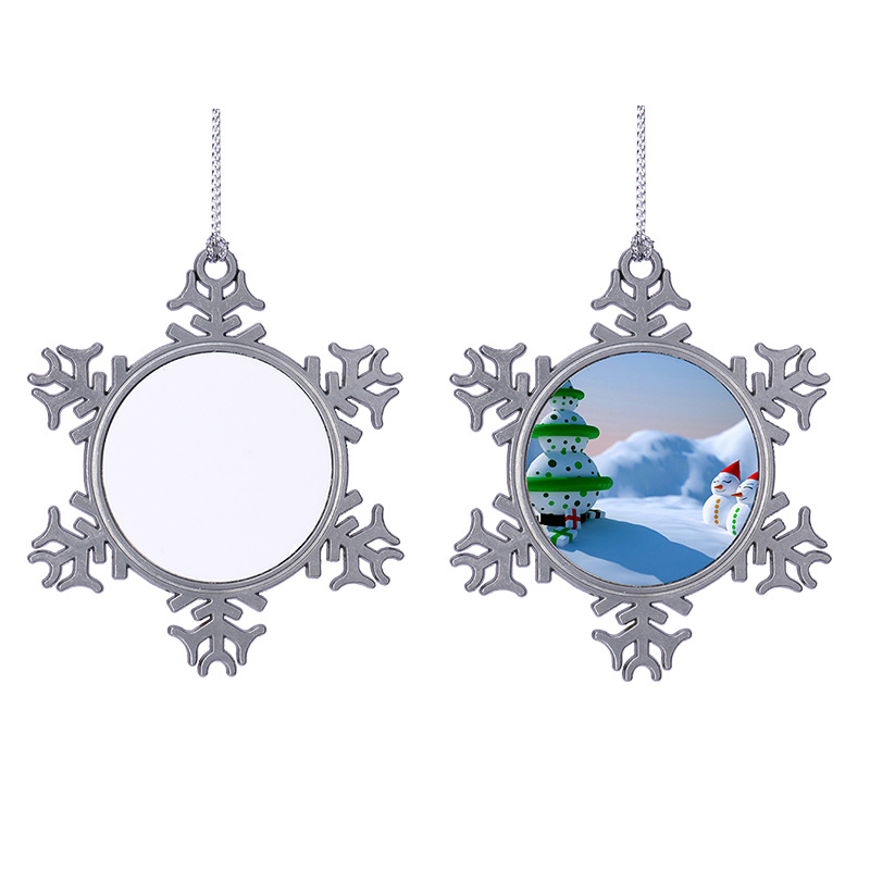 Metal Snowflake Christmas Photo Ornament3
