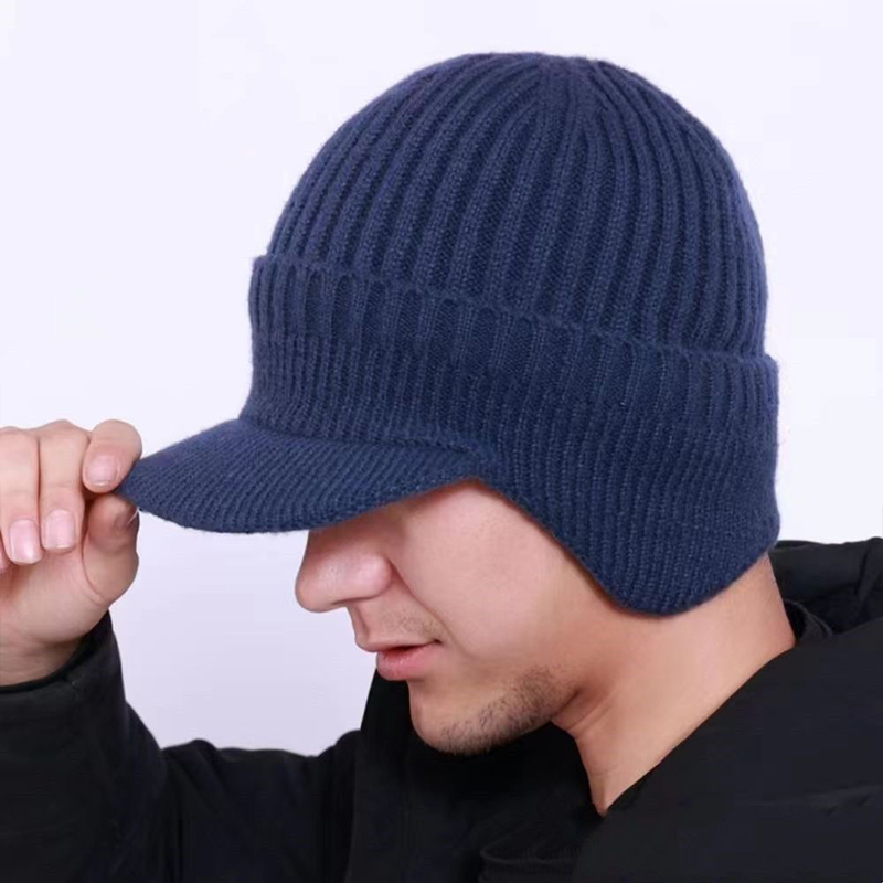 Custom Winter Fleece Lined Knit Trapper Hat2