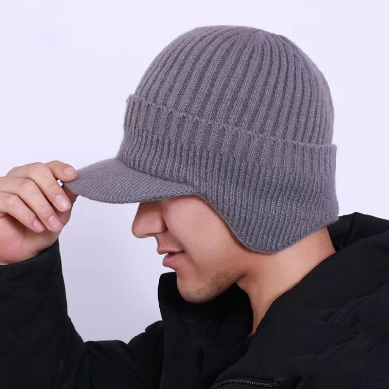 Custom Winter Fleece Lined Knit Trapper Hat3