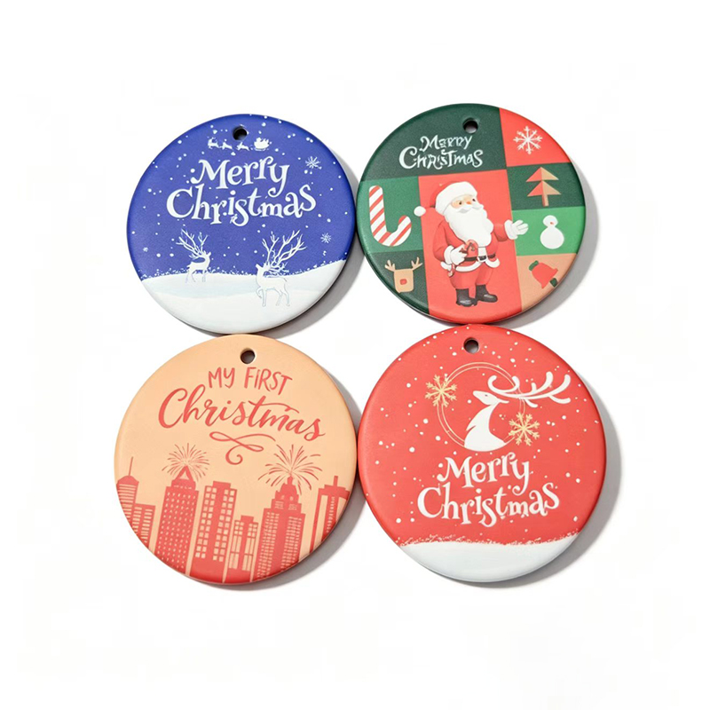 Custom Round Ceramic Christmas Ornament