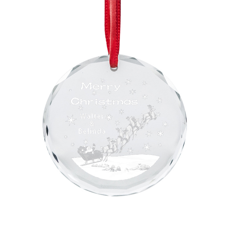 Custom Round Crystal Christmas Ornament2