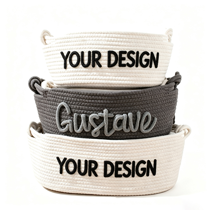 Personalized Knitted Cotton Storage Basket