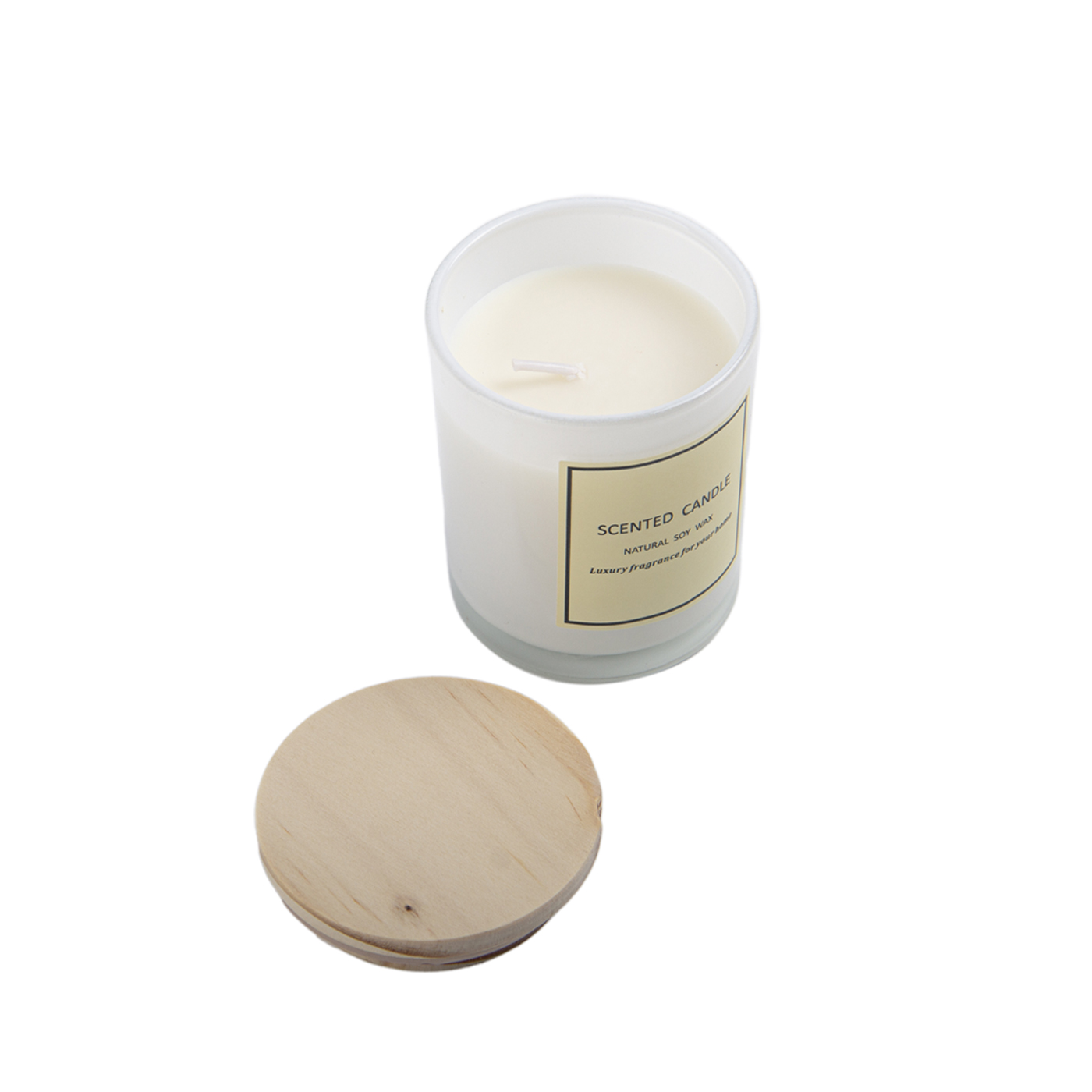 Glass Scented Candle With Wooden Lid2