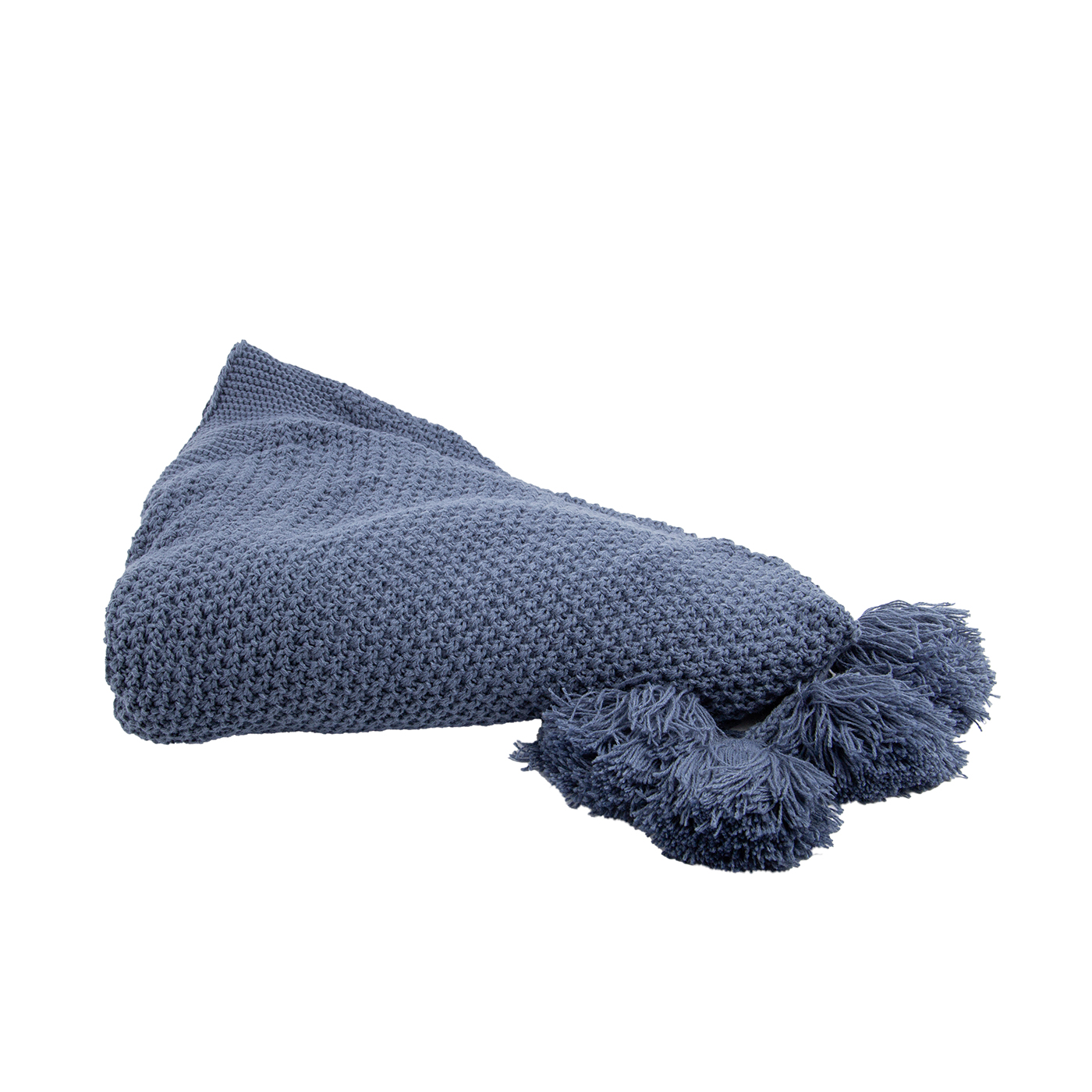 Knitted Throw Blanket With Tassels2
