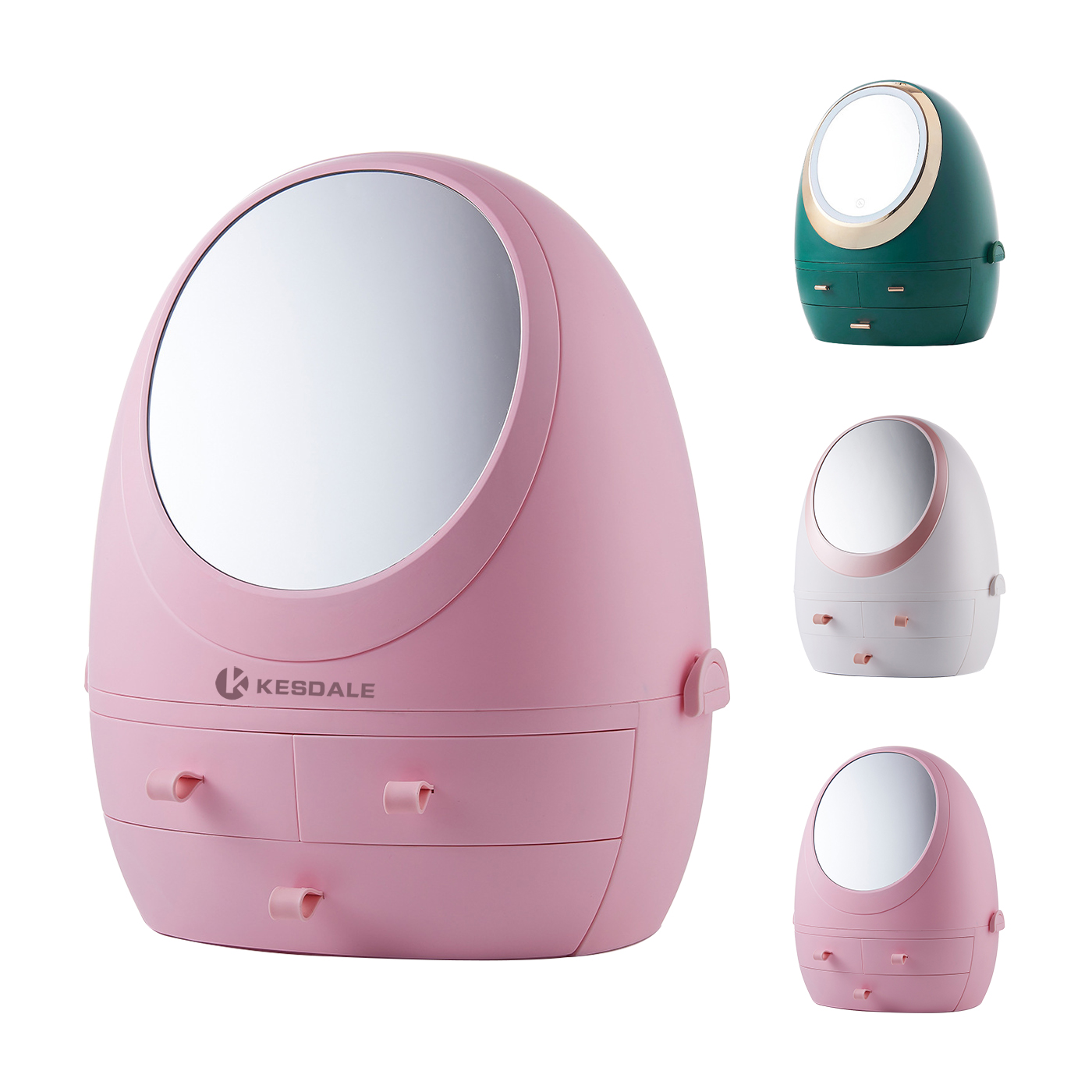 LED Mirror Cosmetic Organizer Box