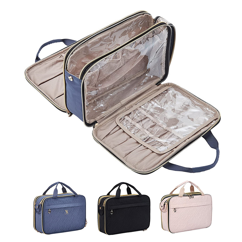 Waterproof Cosmetic Bag With Brush Storage