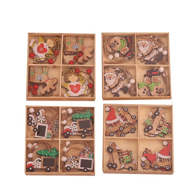 Christmas Tree Wooden Ornament Set1