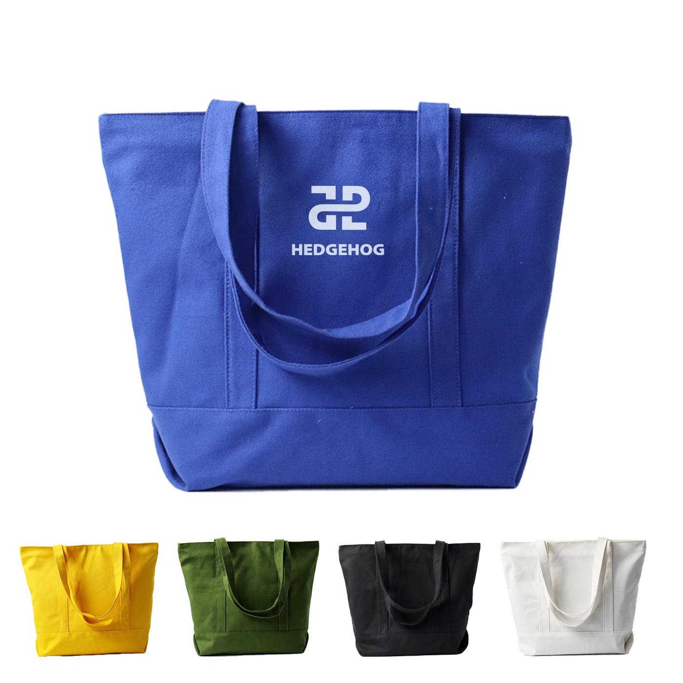 Large Canvas Zippered Tote Shoulder Bag